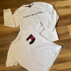 Tommy Hilfiger crew sweatshirt and T-shirt youth XL.